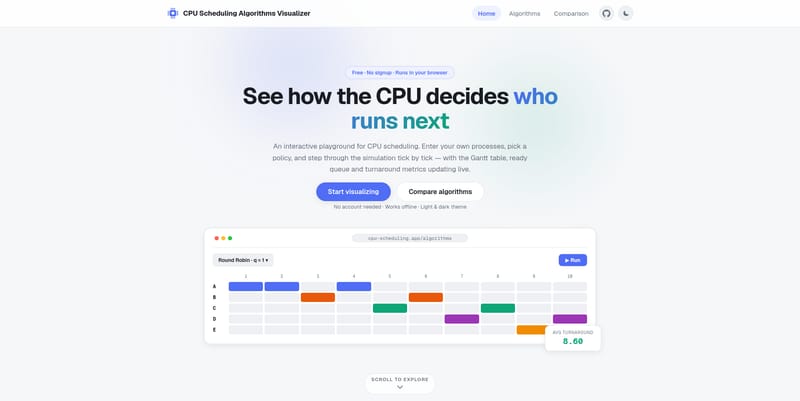 CPU Scheduling Algorithms Visualizer
